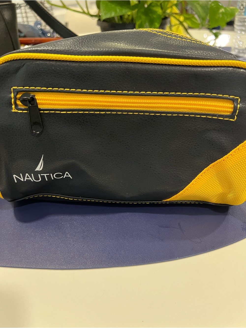 Nautica Men's Black & Yellow Travel Dopp Kit 9”x5”x2.5”